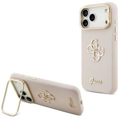 Guess Grained Big 4G & Stand Camera Case for iPhone 17 Pro Max - Pink