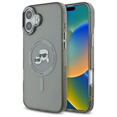 Karl Lagerfeld IML Metal Karl Head MagSafe Case for iPhone 16 - Black