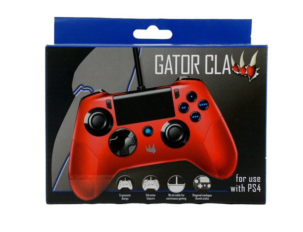 Playstation 4 - Gator Claw Wired Controller (Red) (ORB) / PlayStation 3