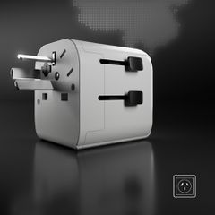 SBS universal travel adapter - EU 2xUSB-A - white-thumb-4