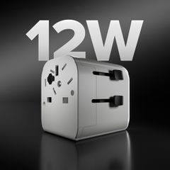 SBS universal travel adapter - EU 2xUSB-A - white-thumb-2