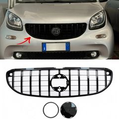 Μασκα Εμπρος Front Grille Smart ForTwo C453 A453 (2014-2019) GTR Black Design