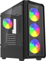 Savio Noctis Glass RGB Cube Black