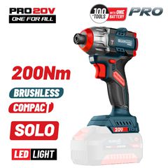 BORMANN Pro BBP5410 Παλμικό Κατσαβίδι Compact Brushless Μπαταρίας 20V,Li-Ion,200Nm, SOLO