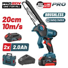 BORMANN Pro BBP5441X22C Κλαδευτικό Αλυσοπρίονο Mπαταρίας 20V Brushless,2x2Ah,Λάμα 20cm,1.3kg