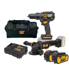 CAT Combo-08 Δραπανοκατσάβιδο κρουστικό DX12B + γωνιακός τροχός μπαταρίας 125mm DX314B + τσάντα εργαλείων χεριού DA42001 + δώρο 2 μπαταρίες