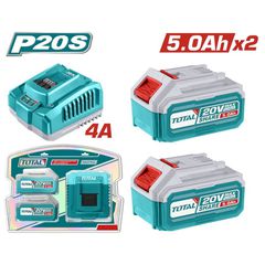 TFBCPK2513E Σετ Μπαταρίες & Ταχυφορτιστής 20V (2x5Ah) - 18V - TOTAL (#TFBCPK2513E)