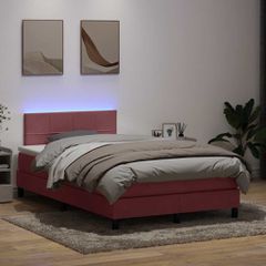 Κρεβάτι Boxspring με Στρώμα & LED ροζ 120x220 cm Βελούδινο 3316928