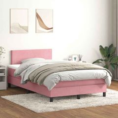 Box Spring κρεβάτι με στρώμα ροζ 120x220 cm Βελούδινο 3316064