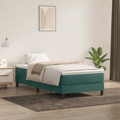 Box Spring κρεβάτι χωρίς στρώμα σκούρο πράσινο 100x220cm 3315864