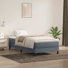 Box Spring Κρεβάτι χωρίς στρώμα Σκούρο γκρι 100x220 εκ. 3315862