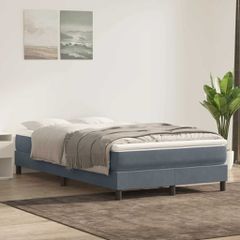 Box Spring Κρεβάτι χωρίς στρώμα Σκούρο γκρι 120x220cm Βελούδινο 3315868