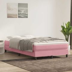 Box Spring κρεβάτι χωρίς στρώμα ροζ 120x220 cm Βελούδινο 3315872