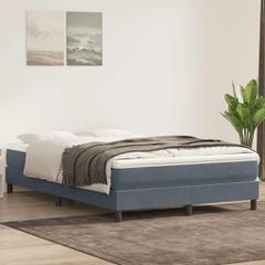 Box Spring Κρεβάτι χωρίς στρώμα Σκούρο γκρι 140x220cm Βελούδινο 3315874
