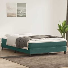 Box Spring Κρεβάτι χωρίς στρώμα Σκούρο πράσινο 140x220cm 3315876