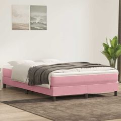 Box Spring κρεβάτι χωρίς στρώμα ροζ 140x220 cm Βελούδινο 3315878