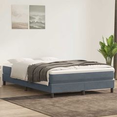 Box Spring Κρεβάτι χωρίς στρώμα Σκούρο γκρι 160x220cm Βελούδινο 3315880