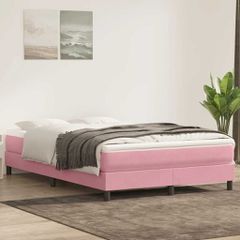Box Spring κρεβάτι χωρίς στρώμα ροζ 160x220 cm Βελούδινο 3315884