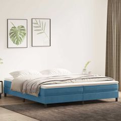 Box Spring Κρεβάτι χωρίς στρώμα Σκούρο μπλε 200x220cm Βελούδινο 3315895