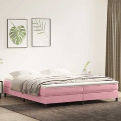 Box Spring Κρεβάτι χωρίς στρώμα Ροζ 200x220 cm Βελούδινο 3315896