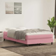 Box Spring κρεβάτι με στρώμα ροζ 120x220 cm Βελούδινο 3315968