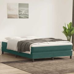 Box Spring κρεβάτι με στρώμα σκούρο πράσινο 160x220cm Βελούδινο 3315978