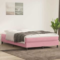 Box Spring κρεβάτι με στρώμα ροζ 160x220 cm Βελούδινο 3315980