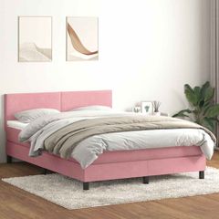 Box Spring κρεβάτι με στρώμα ροζ 140x220 cm Βελούδινο 3316070