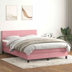 Box Spring κρεβάτι με στρώμα ροζ 160x220 cm Βελούδινο 3316076