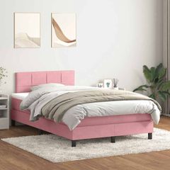 Box Spring κρεβάτι με στρώμα ροζ 120x220 cm Βελούδινο 3316256