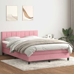 Box Spring κρεβάτι με στρώμα ροζ 140x220 cm Βελούδινο 3316262