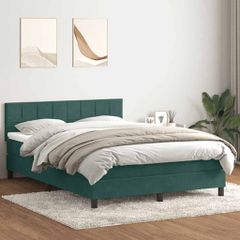 Box Spring κρεβάτι με στρώμα σκούρο πράσινο 160x220cm Βελούδινο 3316266