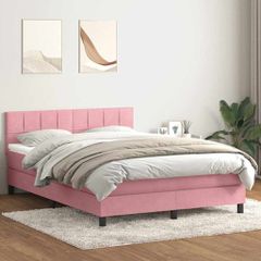 Box Spring κρεβάτι με στρώμα ροζ 160x220 cm Βελούδινο 3316268