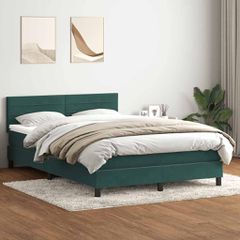 Box Spring κρεβάτι με στρώμα σκούρο πράσινο 160x220cm Βελούδινο 3316362