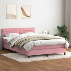 Box Spring κρεβάτι με στρώμα ροζ 160x220 cm Βελούδινο 3316364