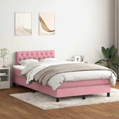 Box Spring κρεβάτι με στρώμα ροζ 120x220 cm Βελούδινο 3316544