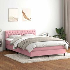Box Spring κρεβάτι με στρώμα ροζ 160x220 cm Βελούδινο 3316556