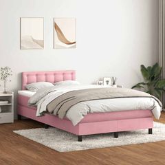 Box Spring κρεβάτι με στρώμα ροζ 120x220 cm Βελούδινο 3316640