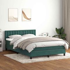 Box Spring κρεβάτι με στρώμα σκούρο πράσινο 160x220cm Βελούδινο 3316650