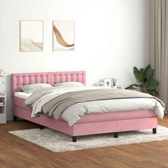 Box Spring κρεβάτι με στρώμα ροζ 160x220 cm Βελούδινο 3316652