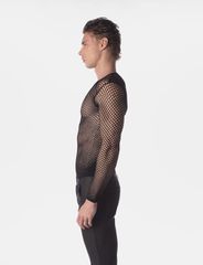 Barcode Berlin Fishnet Long Sleeve Capo Black-thumb-3