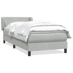 Box Spring κρεβάτι με στρώμα ανοιχτό γκρι 90x220 εκ. Βελούδινο 3317385