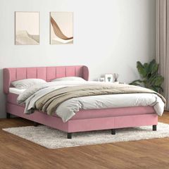 Box Spring κρεβάτι με στρώμα ροζ 160x220 cm Βελούδινο 3317576