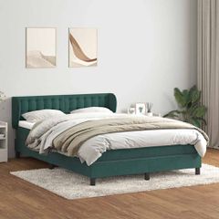 Box Spring κρεβάτι με στρώμα σκούρο πράσινο 160x220cm Βελούδινο 3317910