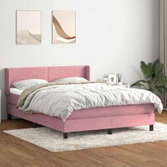 Box Spring κρεβάτι με στρώμα ροζ 160x220 cm Βελούδινο 3317996