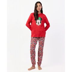 Disney Γυναικεία Πυτζάμα Βαμβακερή Minnie Happy Christmas