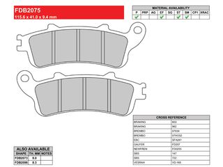 ΤΑΚΑΚΙΑ ΠΙΣΩ HONDA VFR 800 / VARADERO 1000 / CBR 1100XX / X-11 / ST 1300 PAN EUROPEAN FERODO FDB2075P-thumb-1