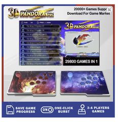 Παιχνιδομηχανή Κονσόλα  3D Pandora Pro Βox Cabinet με 2 Ξεχωριστά Χειριστήρια 29800 Παιχνίδια Ρέτρο