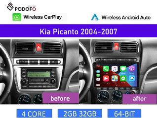KIA Picanto (2004-08) Android οθόνη 9" 2+32GB Ασύρματο CarPlay & Aσύρματο Android Auto GPS WiFi EQ