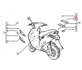 Κρύσταλλο φλας πίσω αριστερό για Piaggio ZIP CAT